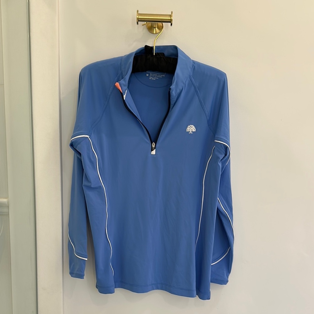 Peter Millar Blue Quarter-Zip Sweatshirt with John’s Island Club logo